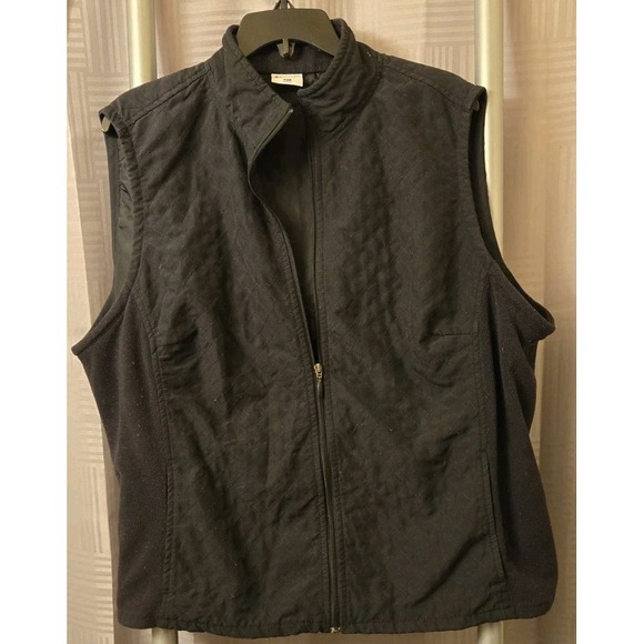 Columbia Jackets & Blazers - Columbia Womens Black Quilted Fleece Zip Up Vest Size 2XL Pockets